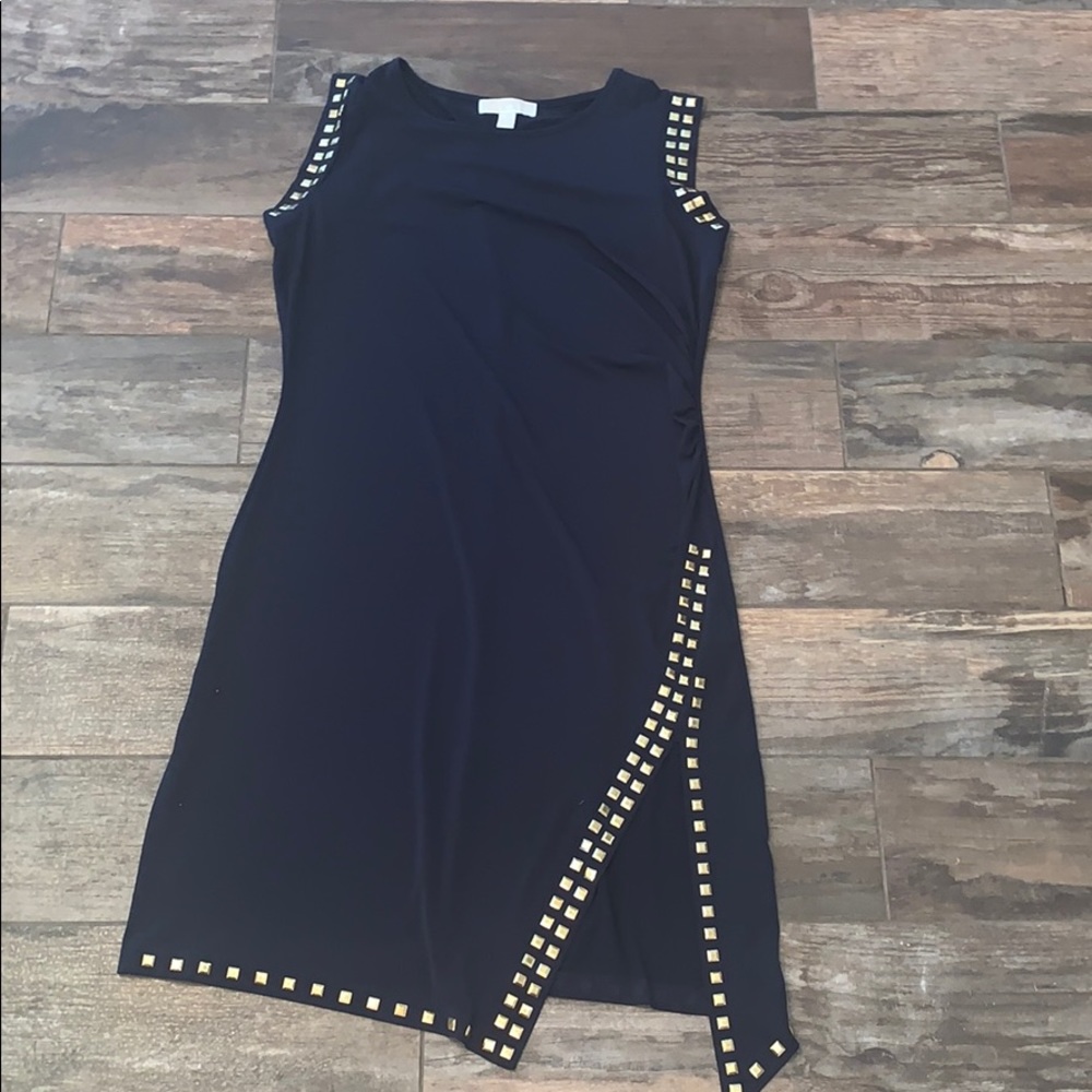 Michael Kors Navy Body Con Dress with Slit